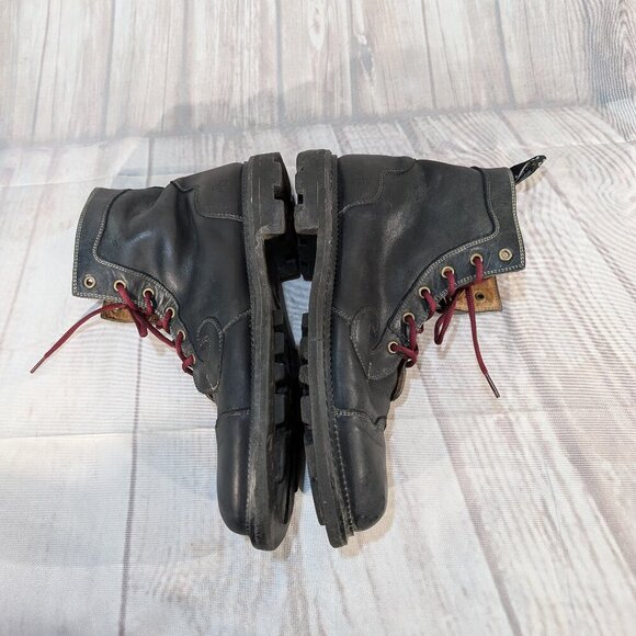John Fluevog DFT Do-F'T Black Leather Combat Boots M12 - Picture 9 of 12
